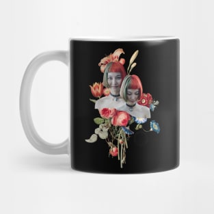 Surreal Female and Floral Collage Art Mug